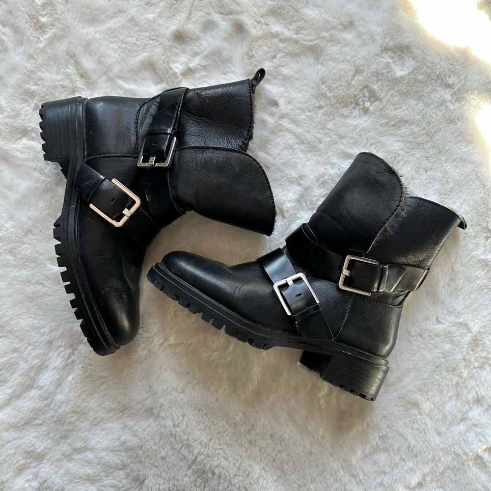 Black Leather Ankle Boots